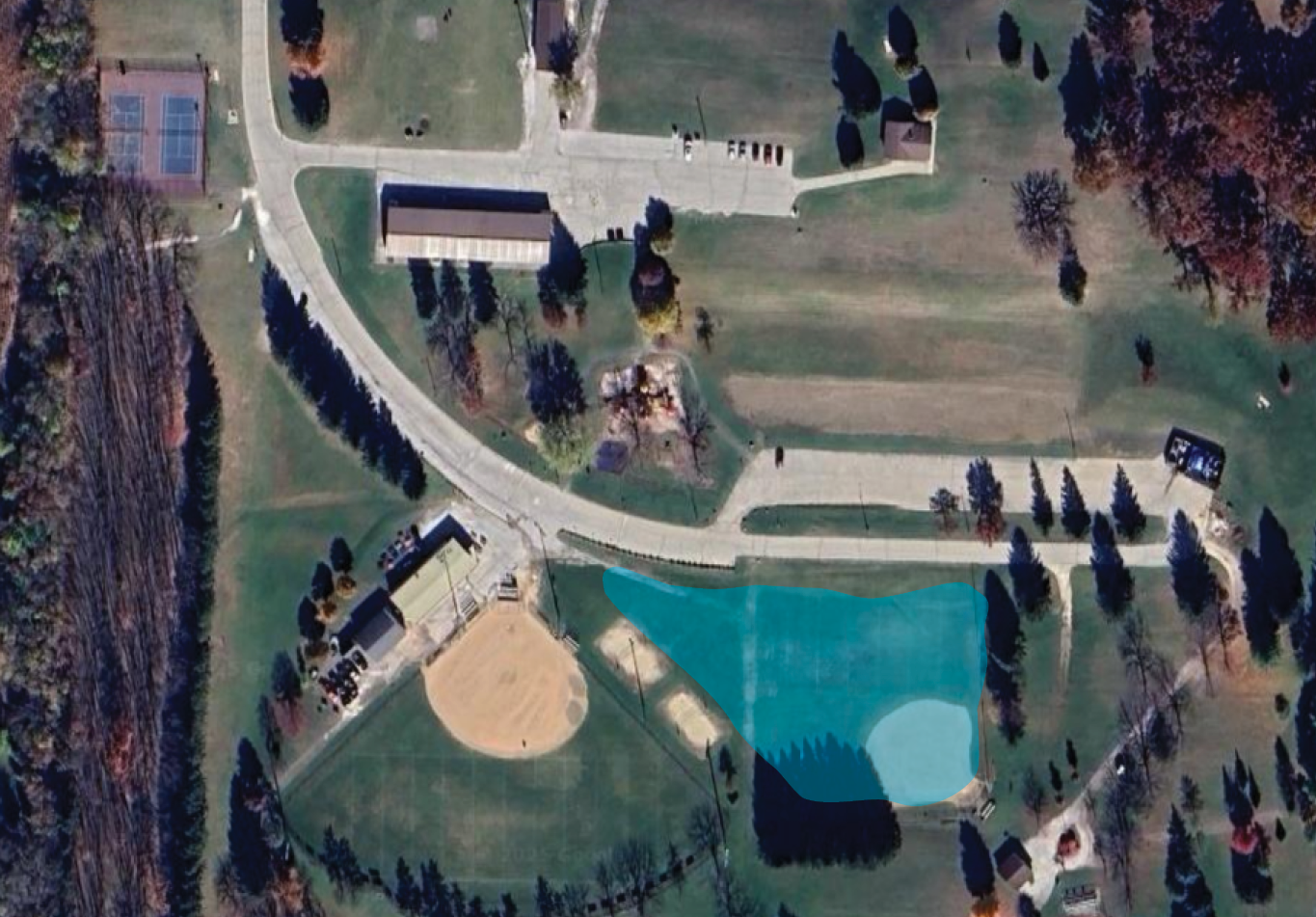 Future stormwater pond in Village Park